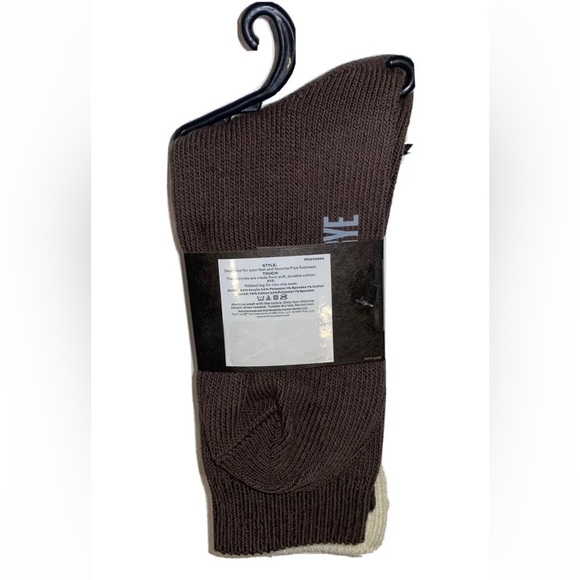 Frye Boot Socks 2 Pair Women 5-10 Cream & Brown w Logo Blend Ribbed Crew NEW!$28 - Picture 3 of 10